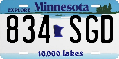 MN license plate 834SGD