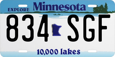 MN license plate 834SGF