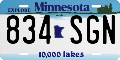 MN license plate 834SGN