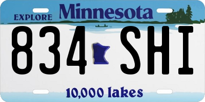 MN license plate 834SHI