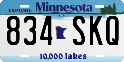 MN license plate 834SKQ