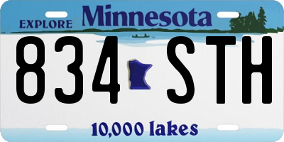 MN license plate 834STH