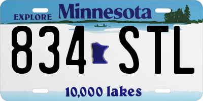MN license plate 834STL