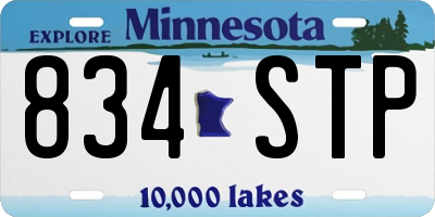 MN license plate 834STP