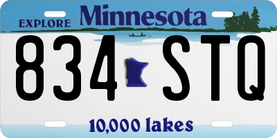 MN license plate 834STQ