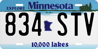 MN license plate 834STV