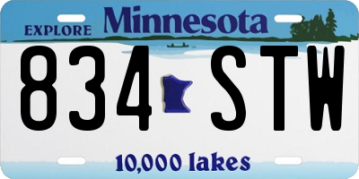 MN license plate 834STW