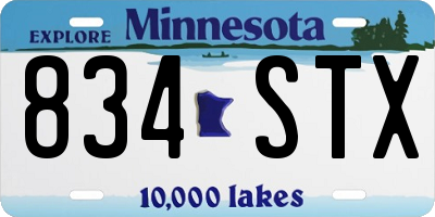 MN license plate 834STX