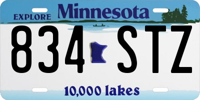 MN license plate 834STZ