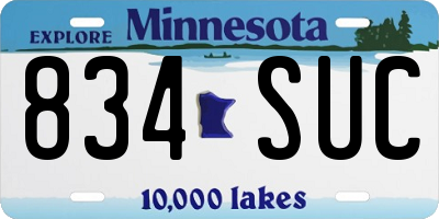 MN license plate 834SUC