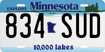 MN license plate 834SUD