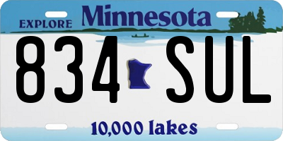 MN license plate 834SUL