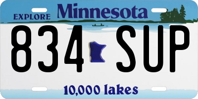 MN license plate 834SUP