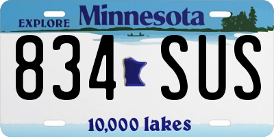 MN license plate 834SUS