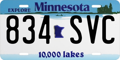 MN license plate 834SVC