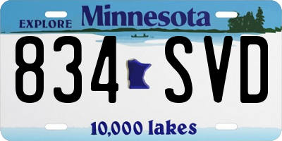 MN license plate 834SVD