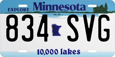 MN license plate 834SVG