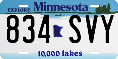 MN license plate 834SVY