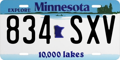 MN license plate 834SXV