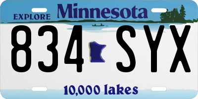MN license plate 834SYX