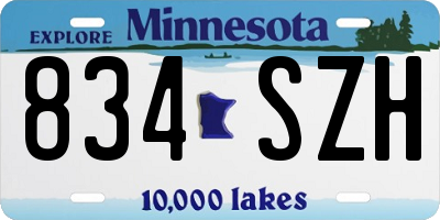 MN license plate 834SZH