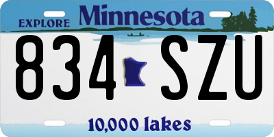 MN license plate 834SZU