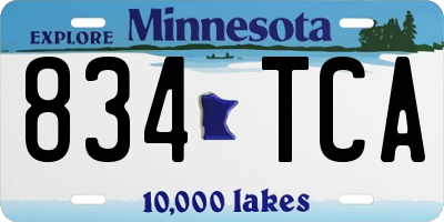 MN license plate 834TCA