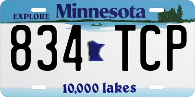 MN license plate 834TCP