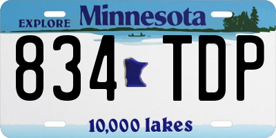 MN license plate 834TDP