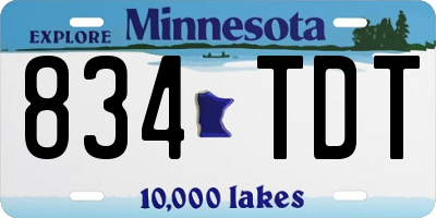 MN license plate 834TDT