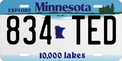 MN license plate 834TED