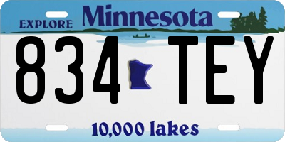 MN license plate 834TEY