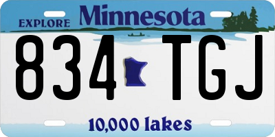 MN license plate 834TGJ