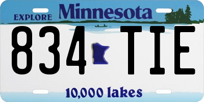 MN license plate 834TIE