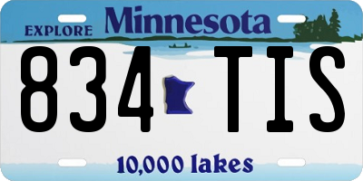 MN license plate 834TIS