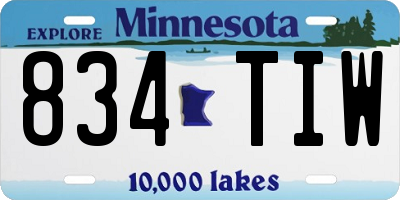 MN license plate 834TIW