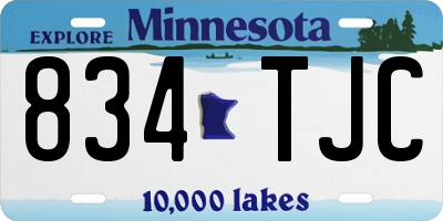 MN license plate 834TJC