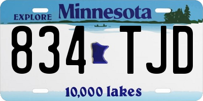 MN license plate 834TJD