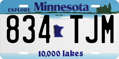 MN license plate 834TJM