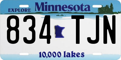 MN license plate 834TJN