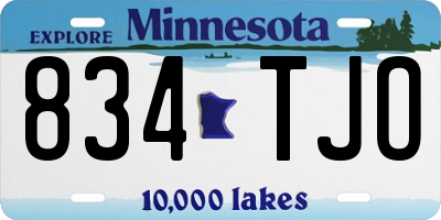 MN license plate 834TJO