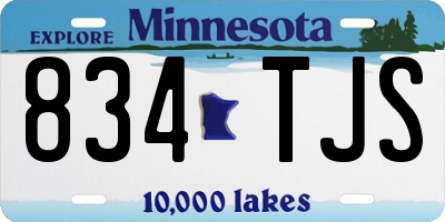 MN license plate 834TJS