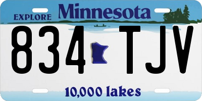 MN license plate 834TJV