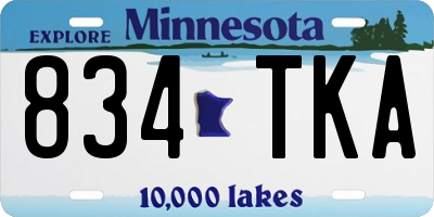MN license plate 834TKA