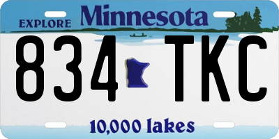 MN license plate 834TKC