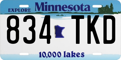 MN license plate 834TKD