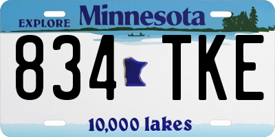 MN license plate 834TKE