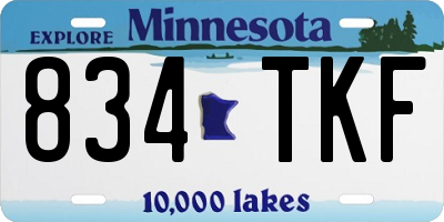 MN license plate 834TKF
