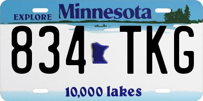 MN license plate 834TKG