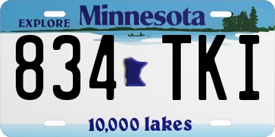 MN license plate 834TKI